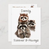 Custom Family Wiedersehen Raccoons Blown Kisses Fu Einladung (Vorne/Hinten)