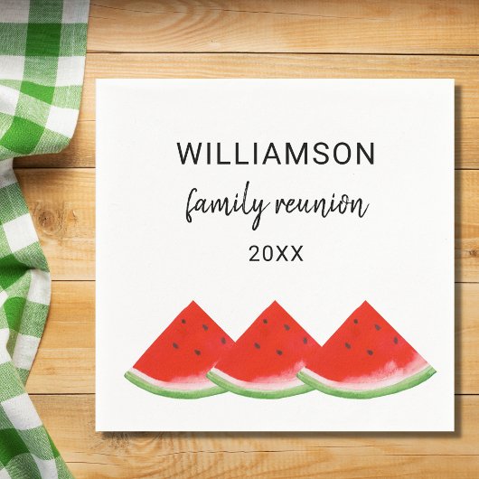 Custom Family Wiedersehen Red Watermelon Serviette