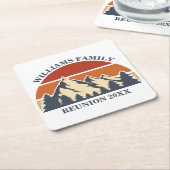 Custom Family Wiedersehen Road Sunset Mountain Par Rechteckiger Pappuntersetzer (angewinkelt)