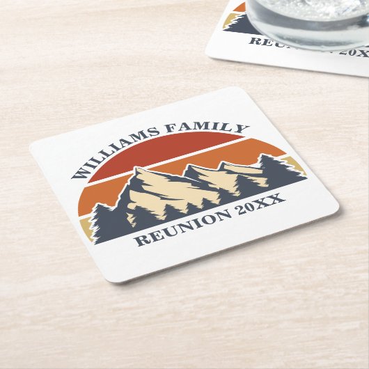 Custom Family Wiedersehen Road Sunset Mountain Par Rechteckiger Pappuntersetzer (angewinkelt)