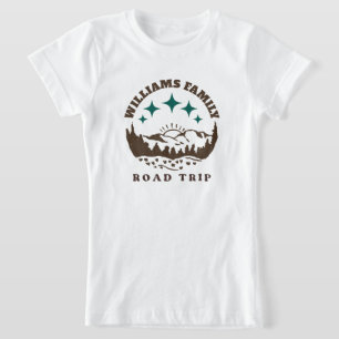 Custom Family Wiedersehen Road Trip Gebirgsbraun T-Shirt
