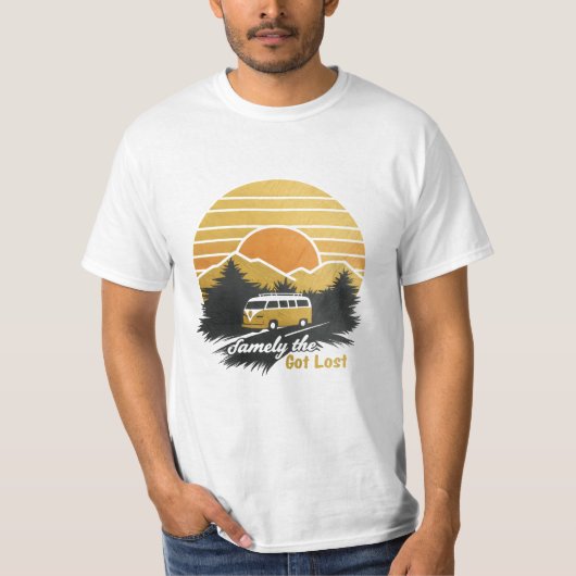 Custom Family Wiedersehen Road Trip Mountain Sunse T-Shirt (Vorderseite)