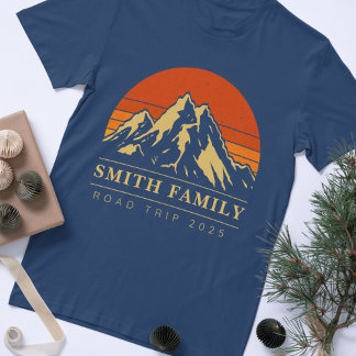 Custom Family Wiedersehen Road Trip Mountain Sunse T-Shirt