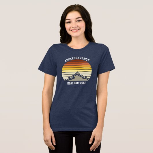 Custom Family Wiedersehen Sunset Road Trip Women's Tri-Blend Shirt (Vorderseite voll)