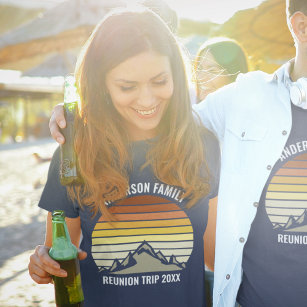 Custom Family Wiedersehen Vintag Sunset Mountain T-Shirt