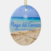 Custom FamilyPlaya del Carmen Weihnachten Keramik Ornament (Rechts)