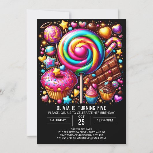 Custom Fantasy Candyland Digital Geburtstag Einladung (Vorderseite)