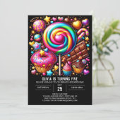 Custom Fantasy Candyland Digital Geburtstag Einladung (Stehend Vorderseite)