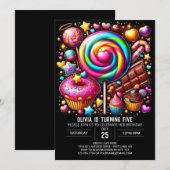 Custom Fantasy Candyland Digital Geburtstag Einladung (Vorne/Hinten)