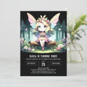 Custom Fantasy Fairy Birthday Einladung (Stehend Vorderseite)