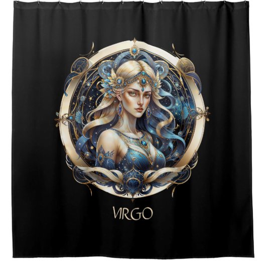 Custom Fantasy Jungfrau Astrologie Sun Sign Virgo Duschvorhang (Vorderseite)