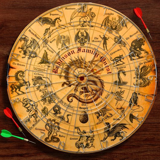 Custom Fantasy Vintag Familienwappen Gift Dartscheibe