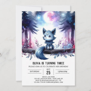Custom Fantasy Wolf Geburtstag Einladung