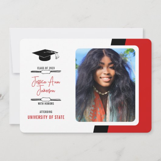 CUSTOM FARBE Foto Abschluss Ankündigung (Vorderseite)