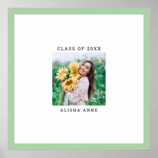 CUSTOM FARBE Foto Abschluss Signature-Meldung Poster (Vorne)