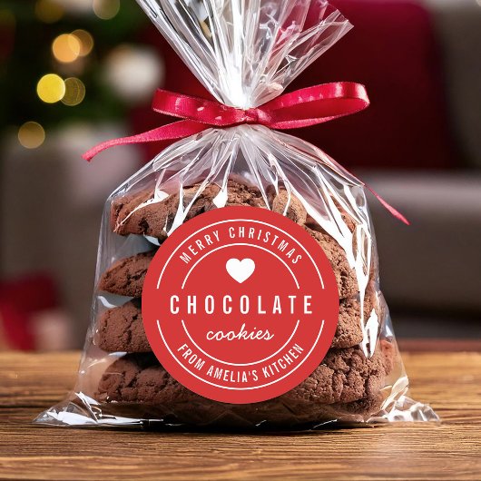 Custom Farbe hausgemachte Küche Merry Weihnachten Runder Aufkleber