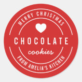 Custom Farbe hausgemachte Küche Merry Weihnachten Runder Aufkleber (Vorderseite)