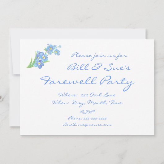 Custom Farewell Party Einladung vergessen Sie mich (Rückseite)