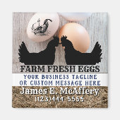 Custom Farm Fresh Chicken Eggs Werbung Magnet (Vorne)