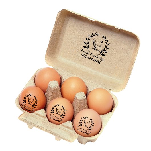 Custom Farm Fresh Egg self Ink Round Stamp Permastempel