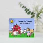 Custom Farm Thema Geburtstag Danke Postcard Postkarte (Stehend Vorderseite)