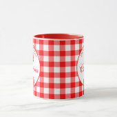 Custom Farmhouse Country Red Gingham Combo Tasse (Zentrum)