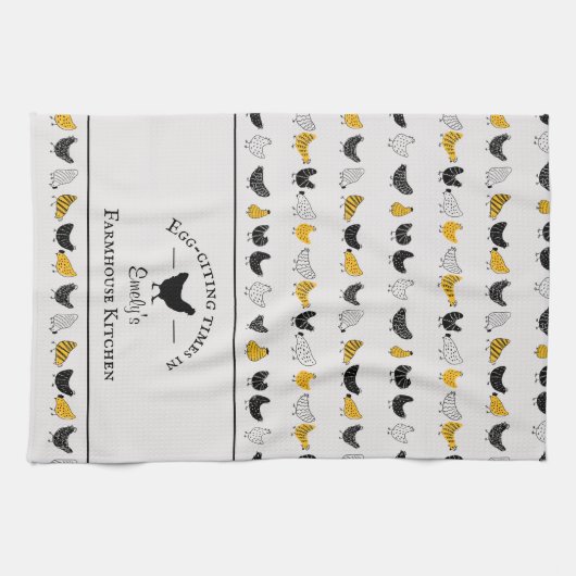 Custom Farmhouse Küche Hühnermuster Geschirrtuch (Horizontal)