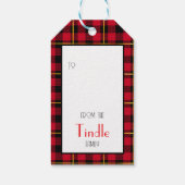 Custom Farmhouse Red Black Buffalo Karo Kariert Geschenkanhänger (Rückseite)