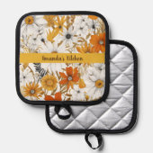 Custom Farmhouse Wildblume Daisy Topflappen (Vorderseite/Rückseite)