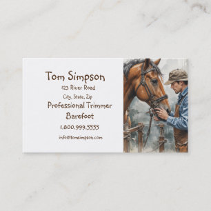 Custom Farrier Trimmer Happy Horse Business Card Visitenkarte