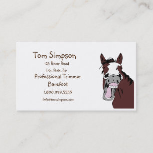 Custom Farrier Trimmer Happy Horse Business Card Visitenkarte