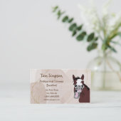 Custom Farrier Trimmer Happy Horse Business Card Visitenkarte (Stehend Vorderseite)