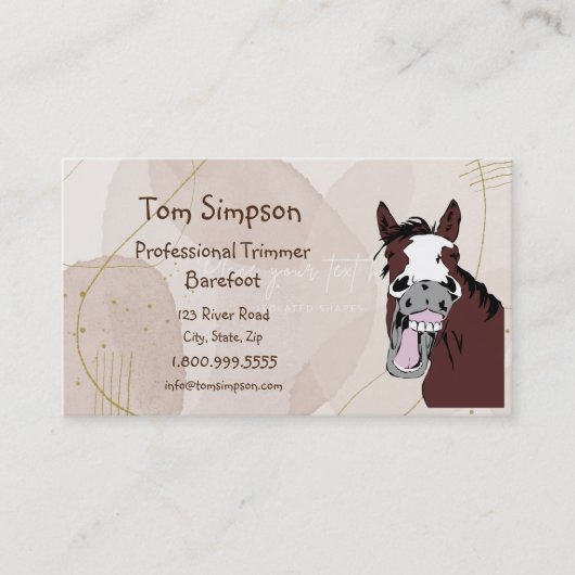 Custom Farrier Trimmer Happy Horse Business Card Visitenkarte (Vorderseite)