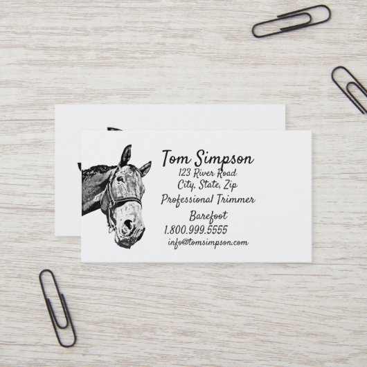 Custom Farrier Trimmer Horse Business Card Visitenkarte (Vorderseite/Rückseite Beispiel)