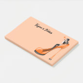 Custom Fashion Diva in Stiletto Orange Post-it Klebezettel (angewinkelt)
