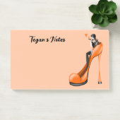 Custom Fashion Diva in Stiletto Orange Post-it Klebezettel (Büro)