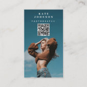 Custom Fashion Fotografy QR Code Social Media Visitenkarte (Vorderseite)