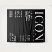 Custom Fashion Magazine Banner Decor, Black Party Wandteppich (Vorderseite (Horizontal))