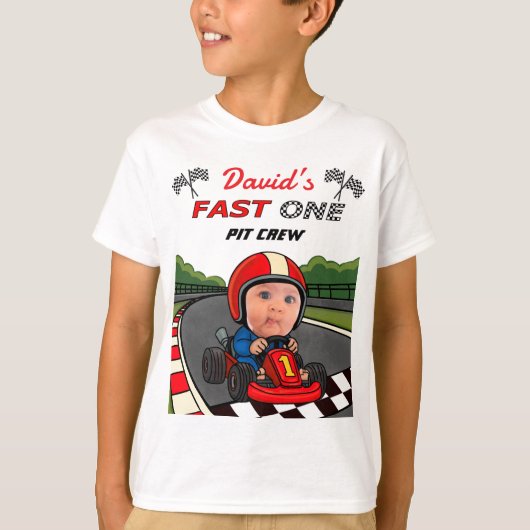 Custom Fast One Pit Crew Kids T-Shirt (Vorderseite)