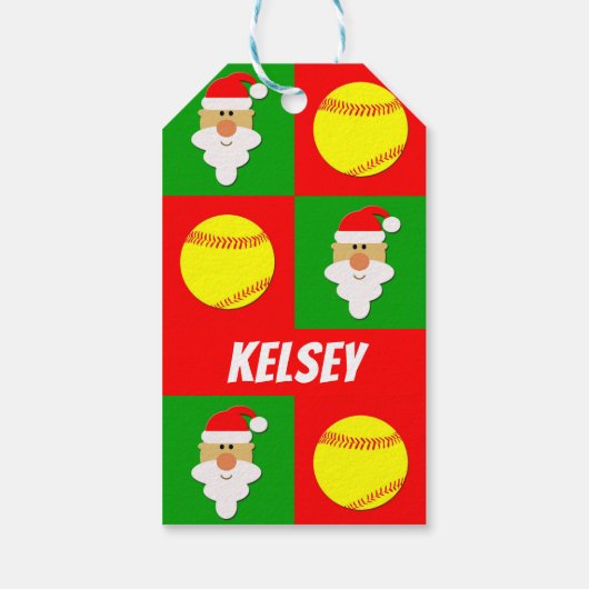 Custom Fastfeld Softball Weihnachtsklause Geschenkanhänger (Rückseite)