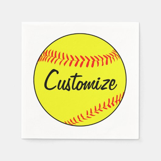 Custom Fastpitch Softball Cocktail Napkins Serviette (Vorderseite)