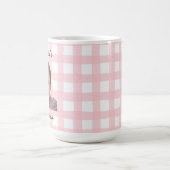 Custom Father's Day Gift Pink Gingham Pattern Mug Kaffeetasse (Mittel)