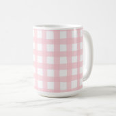 Custom Father's Day Gift Pink Gingham Pattern Mug Kaffeetasse (VorderseiteRechts)