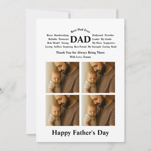 Custom Father's Day  Karte (Vorderseite)