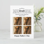 Custom Father's Day  Karte (Stehend Vorderseite)