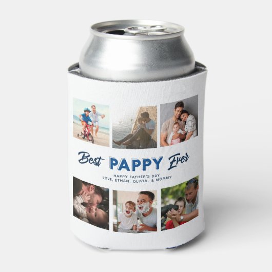 Custom Father's Day Photo Collage Best Pappy Ever Dosenkühler (Kanne Vorderseite)