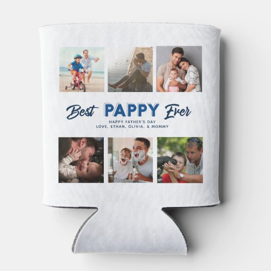 Custom Father's Day Photo Collage Best Pappy Ever Dosenkühler (Rückseite)