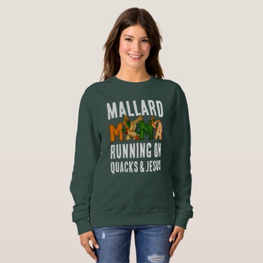 Custom Faux Rhinestone MALLARD MAMA Duck Mom  Sweatshirt (Vorne ganz)