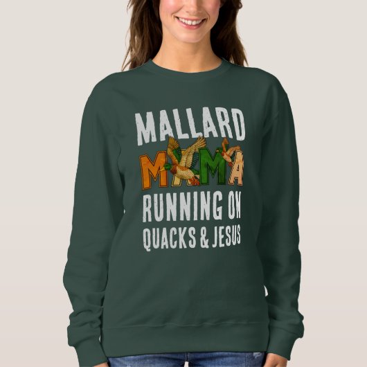 Custom Faux Rhinestone MALLARD MAMA Duck Mom Sweatshirt (Vorderseite)