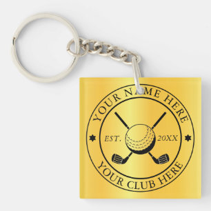 Custom Featuring Club Emblem Square Single-seitig Schlüsselanhänger